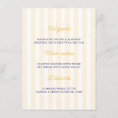 Blue & Lemon Striped Mediterranean Wedding Menu  (Dos)
