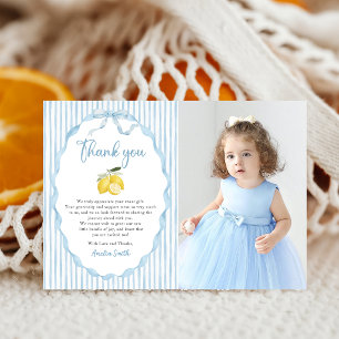 Blue Lemon Themas Baby Shower Foto Bedankkaart