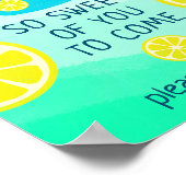 Blue Lemonade Birthday Favor Sign Poster (Hoek)