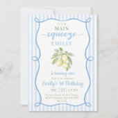 Blue Lemonade Birthday Invitation (Devant)