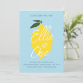 Blue Lemonade First Birthday Uitnodiging (Staand voorkant)