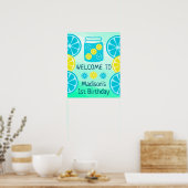 Blue Lemonade Summer Boy Birthday Welcome Poster (Cuisine)