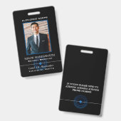 Blue Lens, Photo Security Industry ID Badge (Avant & arrière)