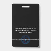 Blue Lens, Photo Security Industry ID Badge (Arrière)