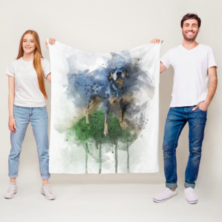 Blue Leopard Catahoula in Waterverf Fleece Deken