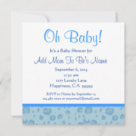 Blue Leopard Confetti Boy Baby shower Kaart