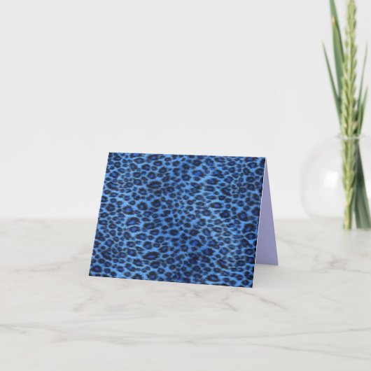 Blue Leopard Note-Kaart Kaart (Voorkant)