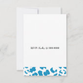 Blue Leopard Pattern Birthday Invitation Kaart (Achterkant)