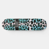 Blue Leopard Poster de animal Skateboard Personnal (Horz)