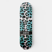Blue Leopard Poster de animal Skateboard Personnal (Recto)