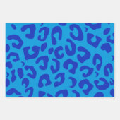 Blue Leopard Print Afstuderen Inpakpapier Vel (Voorkant 3)