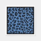Blue Leopard Print Cocktail Servet (Voorkant)