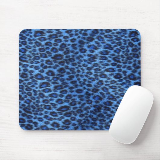 Blue Leopard Print Mousepad Muismat (Met muis)