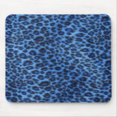 Blue Leopard Print Mousepad Muismat (Voorkant)