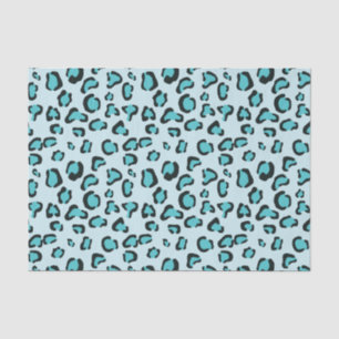 Blue Leopard Print Patroon Tissuepapier
