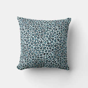 Blue Leopard Print Sierkussen