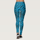 Blue Leopard Safari Print Leggings (Achterkant)