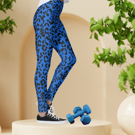 Blue Leopard Safari Print Leggings