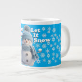 Blue Let It Snow Fun Snowman Specialty Mug (Devant droit)