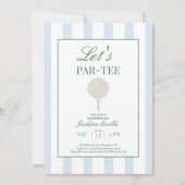 Blue Let’s Par-Tee Golf Invitation d’anniversaire (Devant)