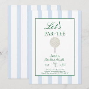 Blue Let’s Par-Tee Golf Invitation d’anniversaire