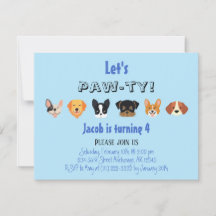 Blue Let's Pawty Puppy Boy Birthday Party