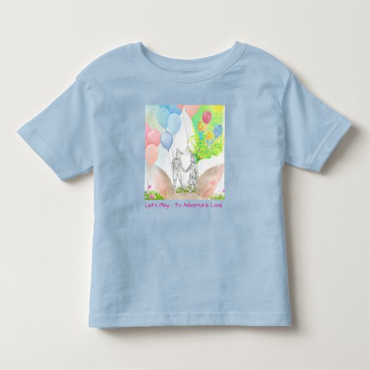 Blue Let's Play - To Adventure Land Tshirt (Voorkant)