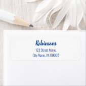 Blue Lettering Family Name Return Label (Insitu)