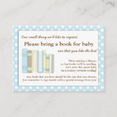 Blue Library Baby shower Book Insert Request Kaart (Voorkant)