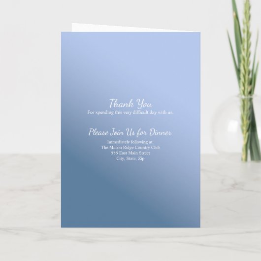 Blue Life Celebration Nécrologie Programme plié (Dos)