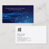 Blue Light Circuits5 Computer Reparatie Visitekaar Visitekaartje (Voorkant / Achterkant)