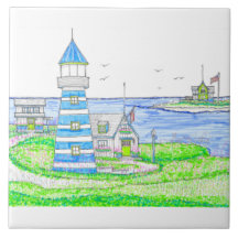 Blue Lighthouse Keramische Tegel