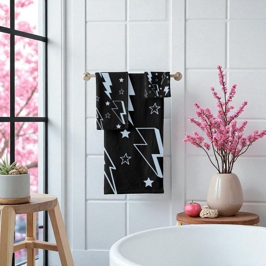 Blue Lightning Black Arrière - plan Motif Y2K