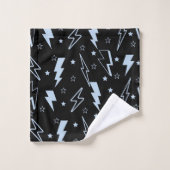 Blue Lightning Black Arrière - plan Motif Y2K (Gant de toilette)