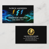 Blue Lightning Flash elektrisch Storm Visitekaartje (Voorkant / Achterkant)