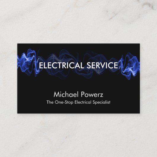 Blue Lightning Powers Electrical Service Visitekaartje (Voorkant)