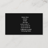 Blue Lightning  Visitekaartje (Achterkant)