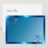 Blue Lijst Invitation Kaart (Voorkant / Achterkant)