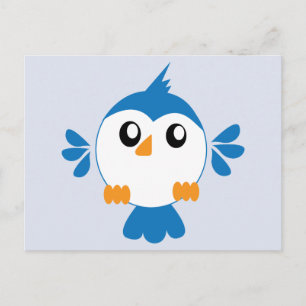 Blue Lil' Bird Briefkaart