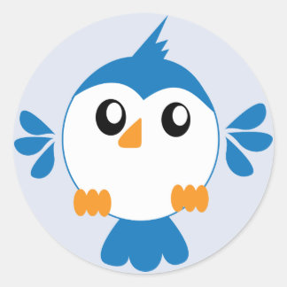 Blue Lil' Bird Ronde Sticker