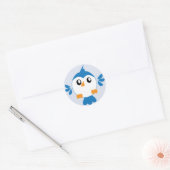 Blue Lil' Bird Ronde Sticker (Envelop)