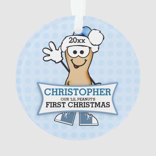 Blue Lil Peanut 1er Noël du bébé (dos)