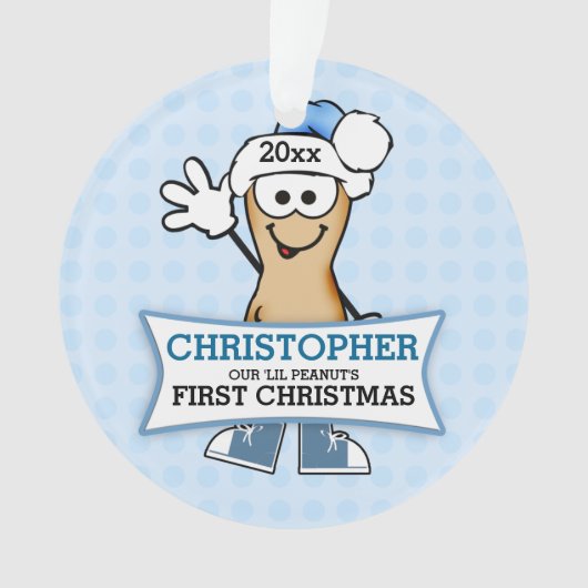 Blue Lil Peanut 1er Noël du bébé (devant)