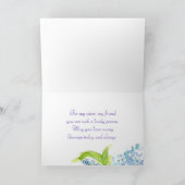 Blue Liliac Spring Bouquet Zuster Verjaardag Kaart (Binnen)