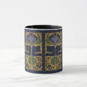 Blue Lily Art Nouveau Mok (Midden)