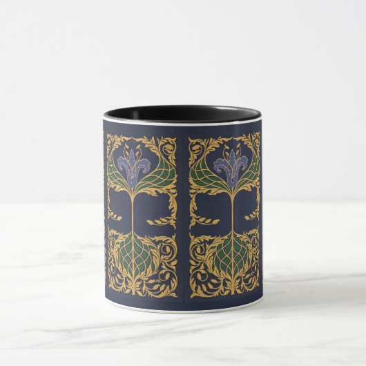 Blue Lily Art Nouveau Mok (Midden)