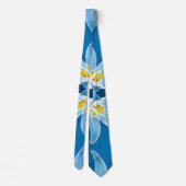 Blue Lily Pattern Stropdas (Achterkant)