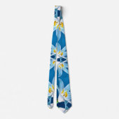 Blue Lily Pattern Stropdas (Achterkant)
