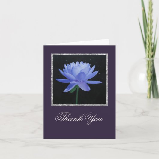 Blue Lily With Stars Merci Carte de note (Devant)