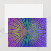 Blue Lime Green Paarse Abstracte Fractal Tunnel Briefkaart (Voorkant / Achterkant)